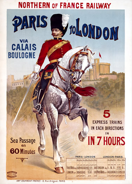 Paris to London - Vintage Travel Poster Prints