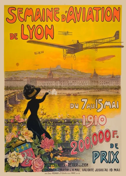 Lyon Semaine d'Aviation - Vintage Poster Prints
