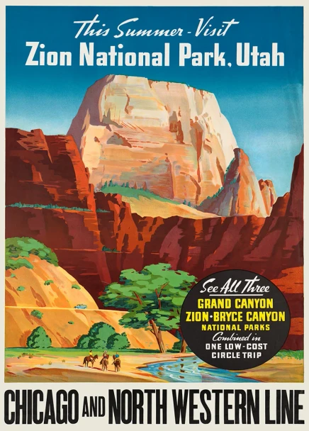 Zion National Park - Vintage Travel Poster Prints