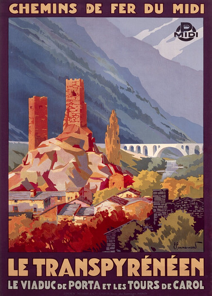 Le Trqnspyreneen - Vintage Travel Poster Prints
