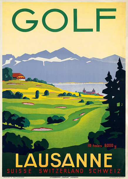 Golf Lausanne - Vintage Travel Poster Prints