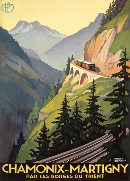 Chamonix-Martigny Vintage Travel Poster Prints