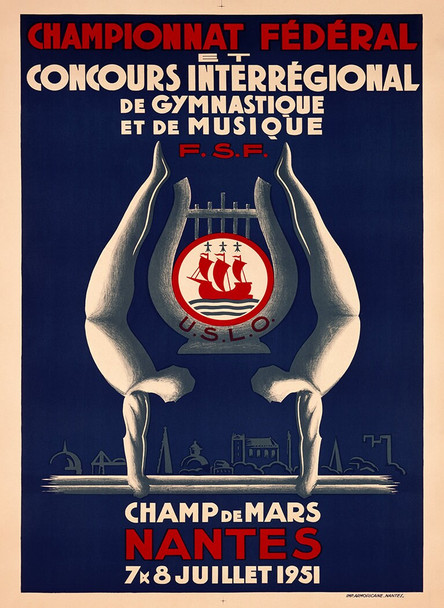 Nantes Gymnastics - Vintage Travel Poster Prints