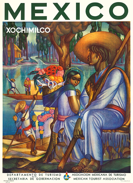 Xochimilco Mexico - Vintage Travel Poster Prints