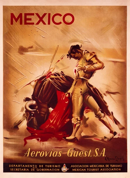 Aerovias Guest Mexico - Vintage Travel Poster Prints