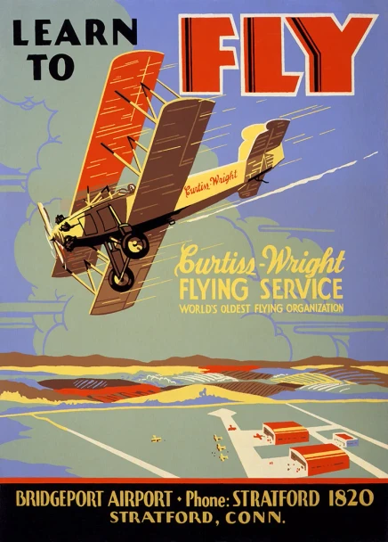 Learn to Fly - Vintage Travel Poster Prints