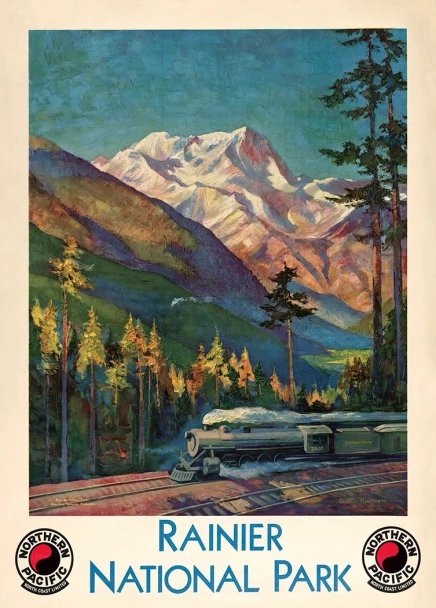 Rainier National Park - Northern Pacific - Vintage Travel Poster Prints