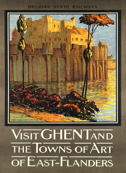 Ghent East Flander - Vintage Travel Poster Prints