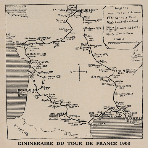 tour de france 1903 map