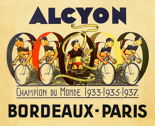 Legere Rapide Alcyon Bicycle Paris France French Advertisement Art Poster Print