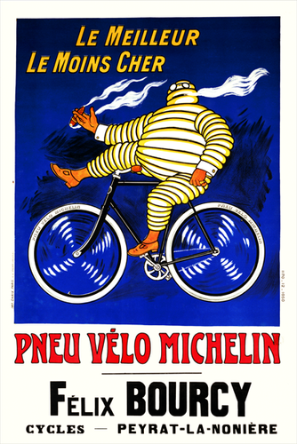 Pneu vélo Michelin Bibendum Elbeuf Reproduction Affiche Poster-Format
