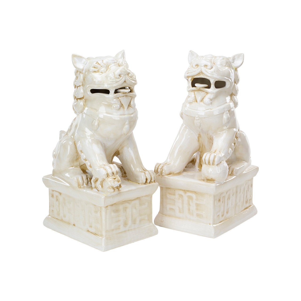 Fu Dog Bookends – Set of 2 | Ceramic Guardian Dog Decor Accents