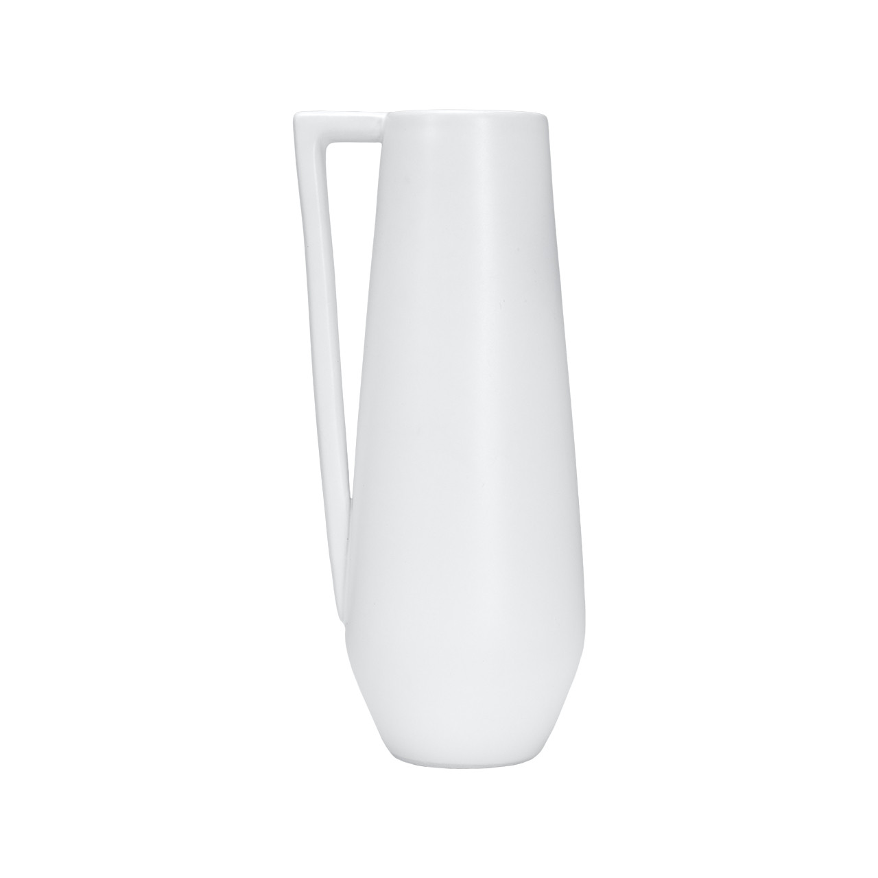 Zehr Tall Pitcher Vase 12H | White Ceramic Decorative Pitcher