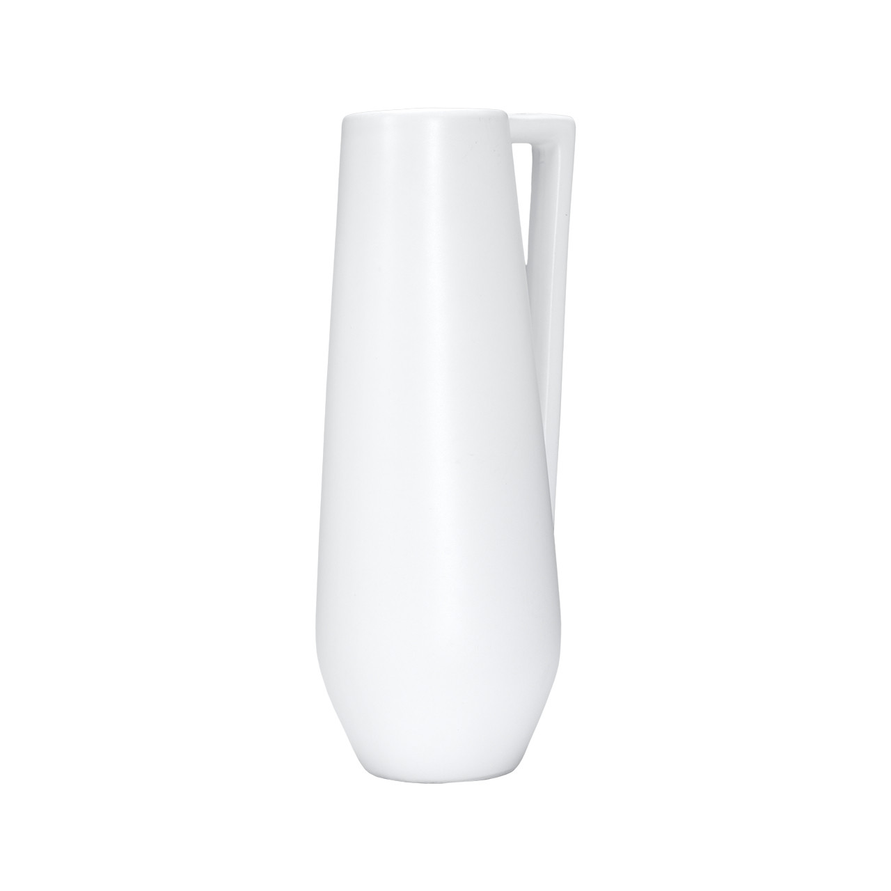 Zehr Tall Pitcher Vase 12H | White Ceramic Decorative Pitcher