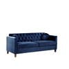 Lory 79.5 in. W Square Arms Velvet 3-Seats Straight Lawson Sofa in Blue