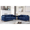 Lory 55 in. Dark Blue Velvet 2-Seats Lawson Loveseat with Square Arms