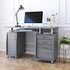 48 in. Rectangular Gray 3 Drawer Computer Desk with Keyboard Tray (Preorder) 48 in. Rectangular Gray 3 Drawer Computer Desk with Keyboard Tray (Preorder)