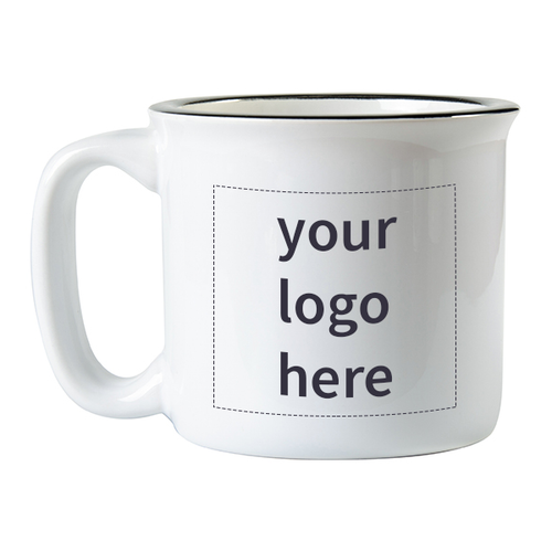 Blank enamel mug, ready for your custom logo or design