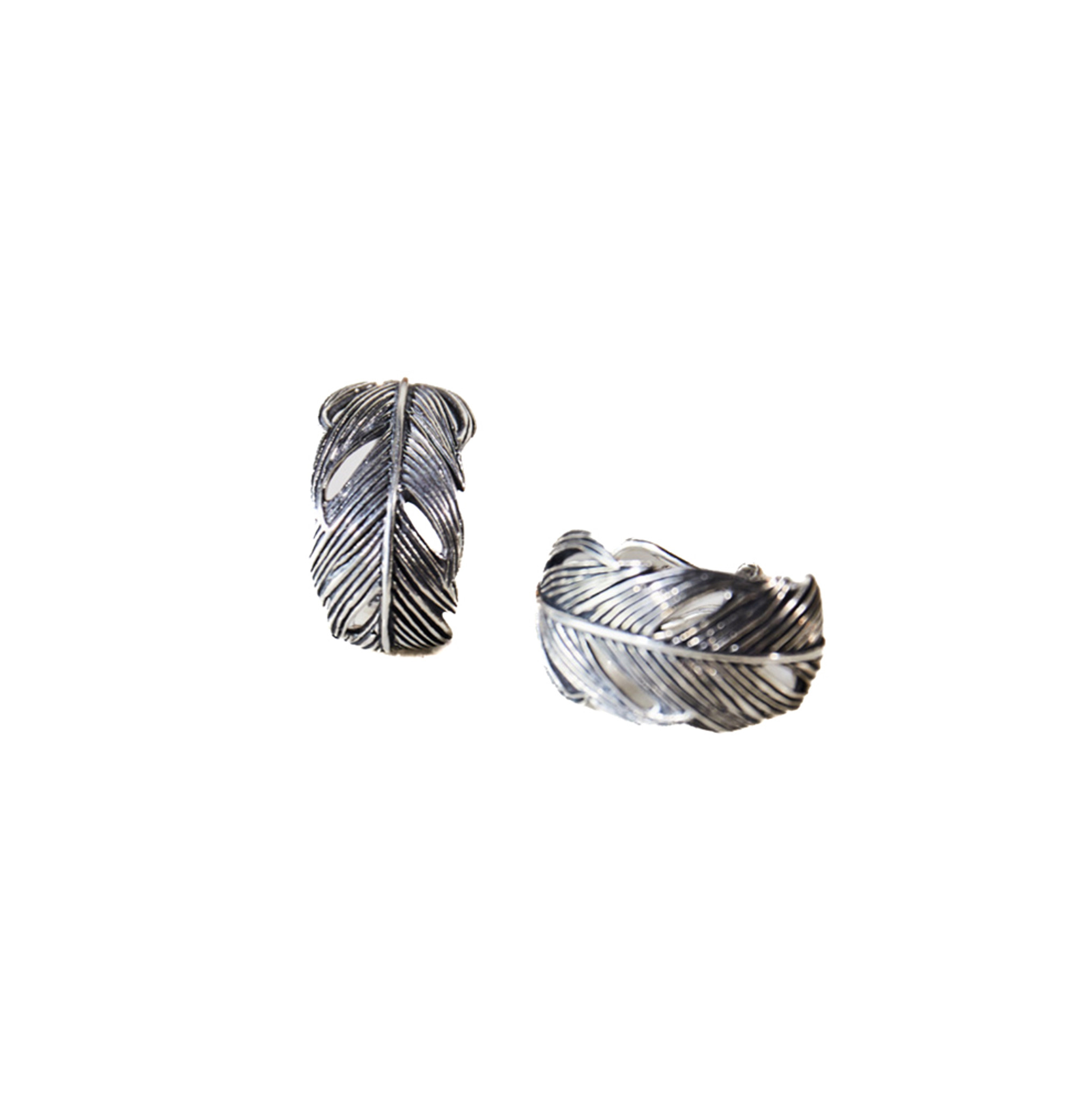 Sterling Silver Feather Earrings 41x7 mm - Walmart.com