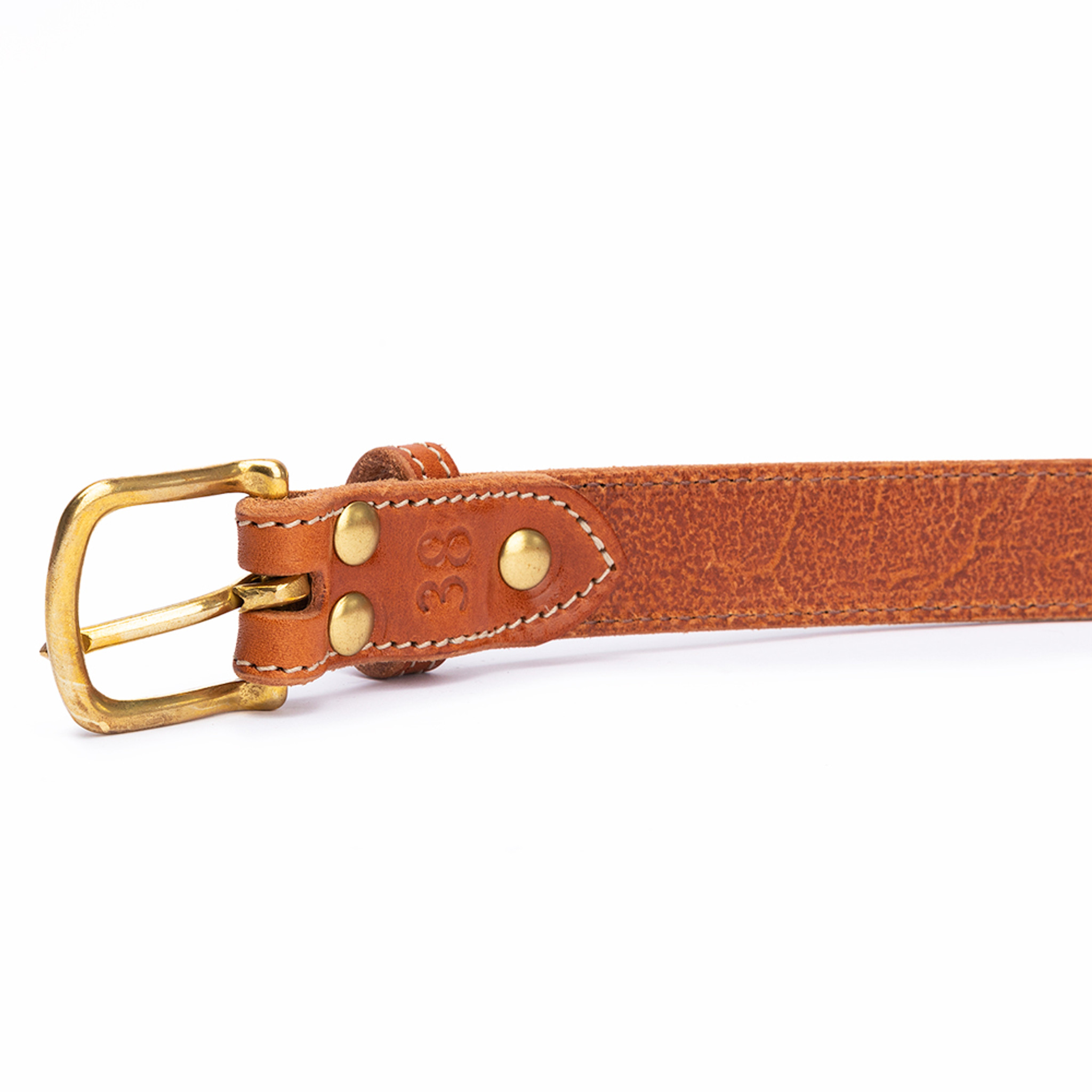 Traditional Stitched Brown Bridle Belt – Clayton & Crume