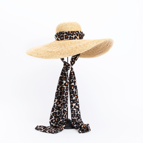 The Sarah Hat with Leopard Scarf by Norton and Hodges