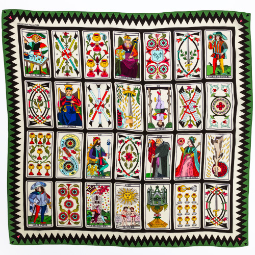 Antique French Playing Card Scarf 
