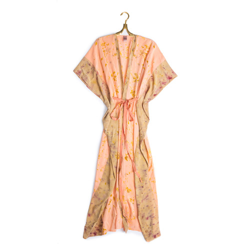 Silk Crepe Kaftan in Madder (Blush) by Flora Obscura