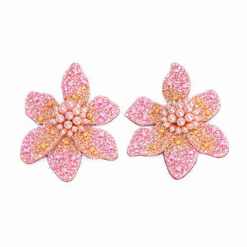 Exclusive Camellia Earring in Pink by Mignonne Gavigan