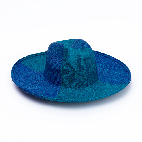 Pisa Two Tone Wide Brim Straw Panama Hat by Artesano