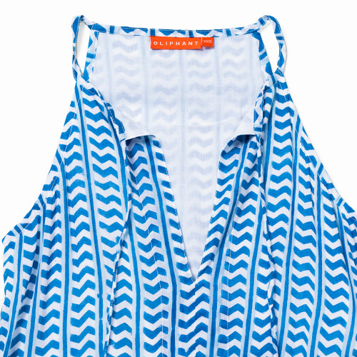 Long Tiered Tassel Dress in Marley Blue by Oliphant