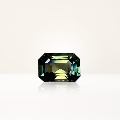 1.20 ct Emerald Cut Australian Parti Green Sapphire - Nolan and Vada