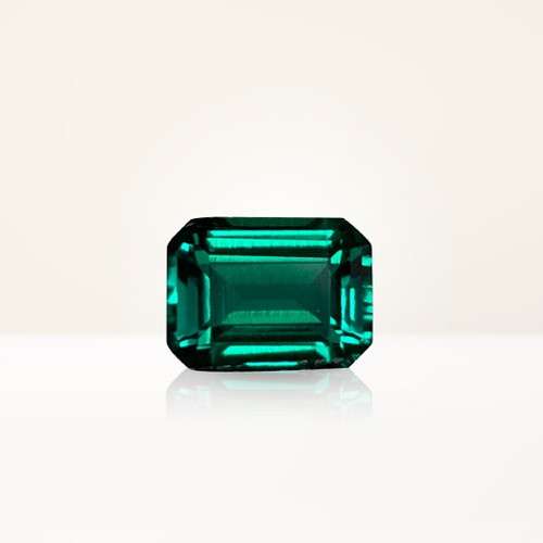 1.41 ct Emerald Cut Green Lab Emerald - Nolan and Vada