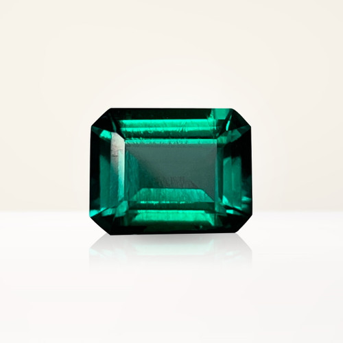 2.97 ct Emerald Cut Green Lab Emerald - Nolan and Vada