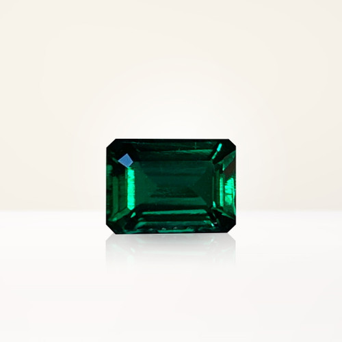1.55 ct Emerald Cut Green Lab Emerald - Nolan and Vada