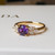 Flora - 1.04 Cts Round Purple Sapphire Engagement Ring - Nolan and Vada