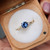 Sarah - 1.16ct Round Blue Sapphire Engagement Ring - [S812-SARAHR-NVST2764]