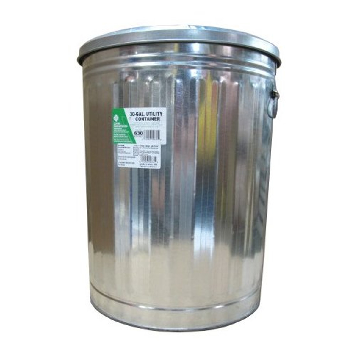 Galvanized Garbage Can with Lid, 31 Gallon 