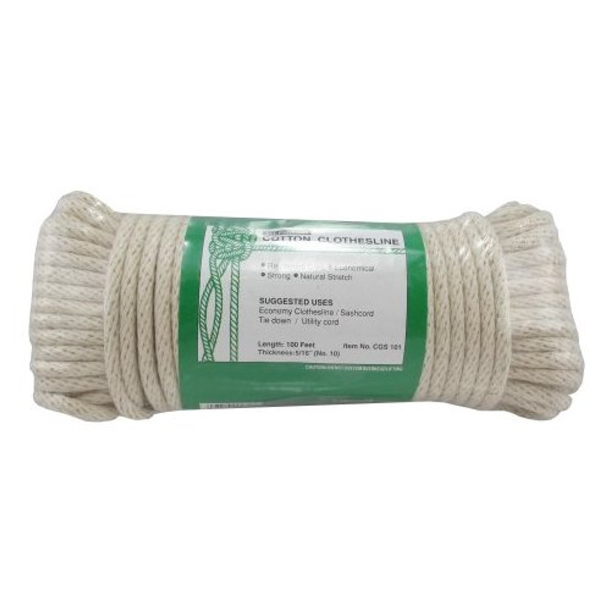 10) 5/16 X 100' Reinforced Core Braided Cotton Clothesline - Greschlers  Hardware