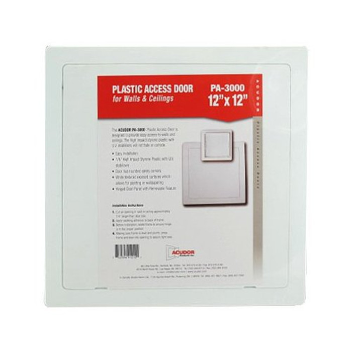 12" X 12" White Plastic Access Door - (Available For Local Pick Up Only)