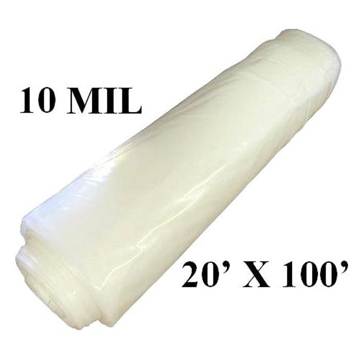 20' X 100' Clear 10 Mil Plastic Sheeting