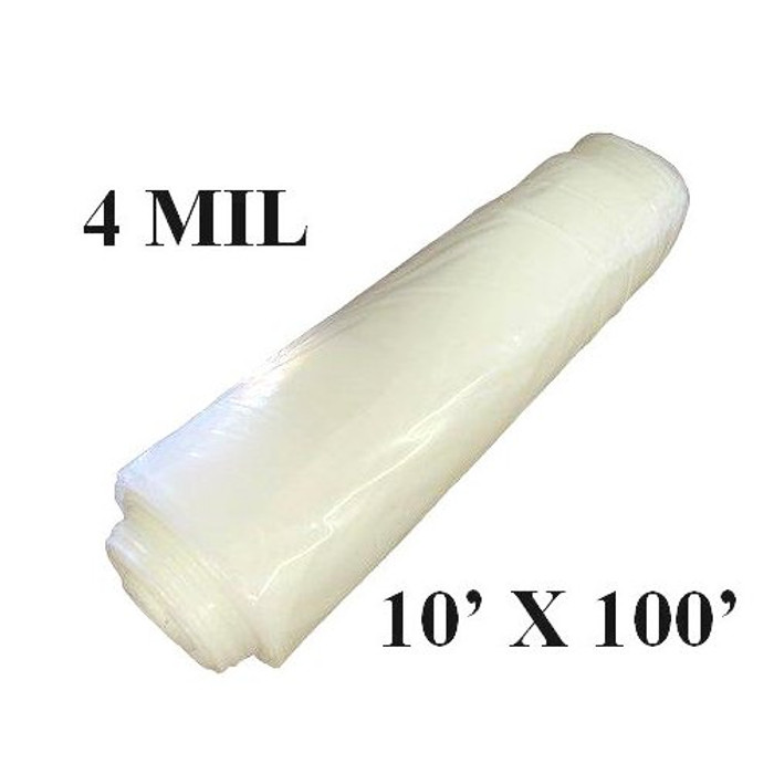 10' X 100' Clear 4 Mil Plastic Sheeting - (Available For Local Pick Up Only)