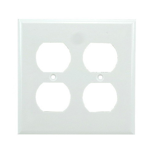 Double Outlet White Plate