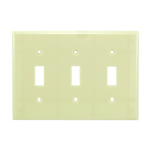 Ivory 3 Gang Toggle Plate