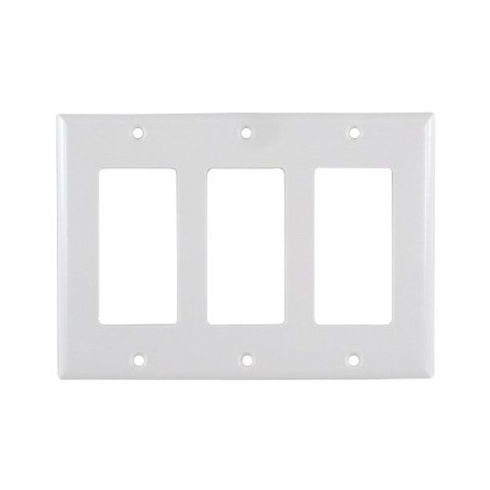 White 3-Gang Decora Cover Plate