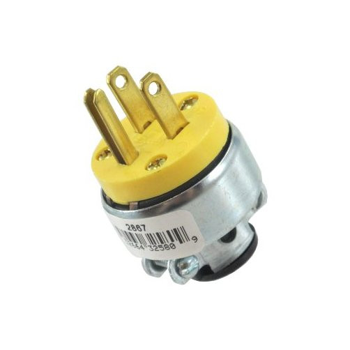 Yellow Grounded Male Plug