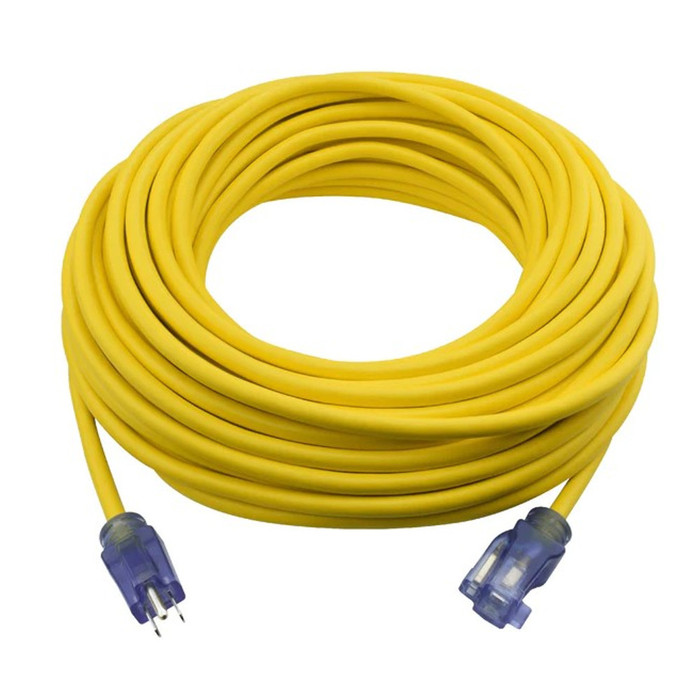 12/3 X 100' Extension Cord w/ Lighted Ends (Cord Color Varies)