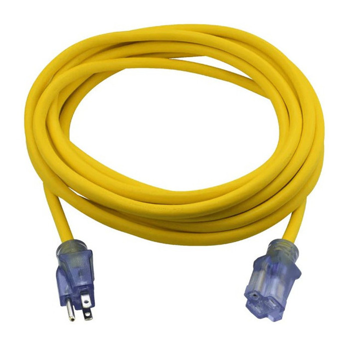 12/3 X 25' Extension Cord w/ Lighted Ends (Cord Color Varies)