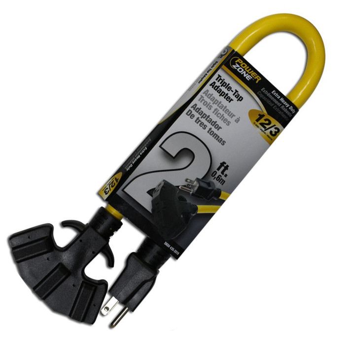 12/3 X 2' Tri-Tap Extension Cord
