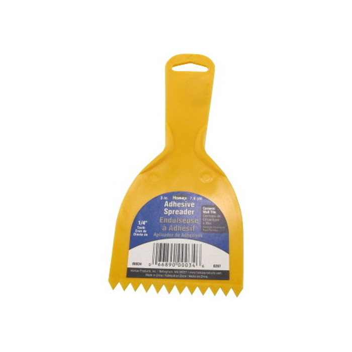 3" X 1/4" Plastic V-Notched Adhesive Spreader