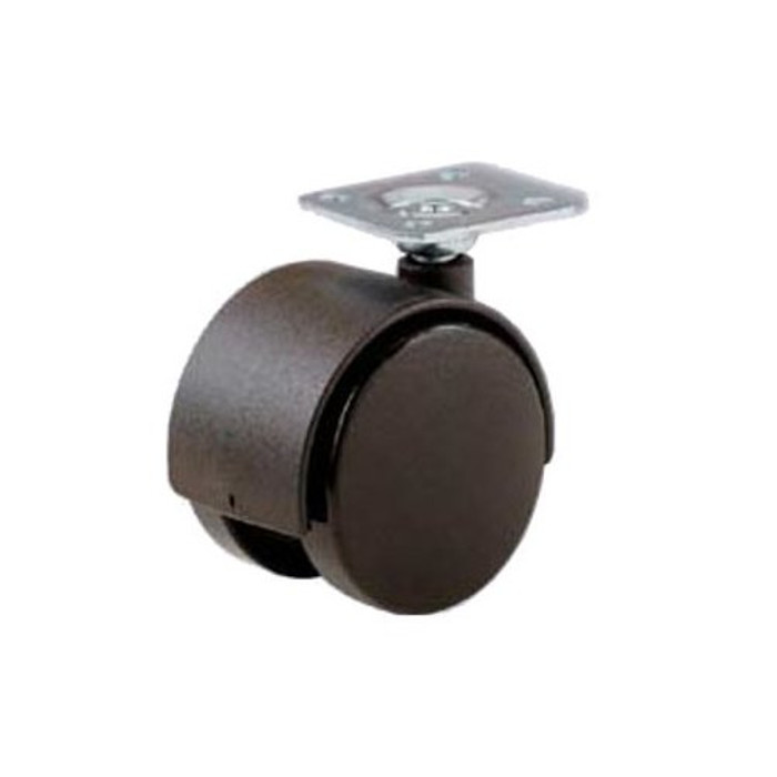 2" Black Twin Wheel Plate Casters (Pack of 2)